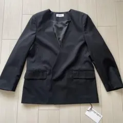 値下げ！新品タグ付！　ATTSESSION ノーカラージャケット ブラック