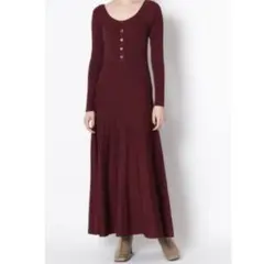 n*原様 Lily Brown リリーブラウン ラメニットワンピース  バーガン