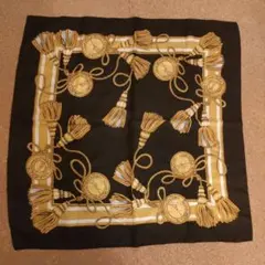 シルク スカーフ タッセルデザイン イタリア製 レトロ