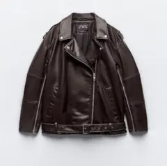 ZARA ユーズドオーバーサイズ　フェイクレザー　ライダースジャケット　値下げ