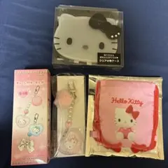 ハローキティ チャーム付キーホルダー　ミニ巾着　クリア小物ケース　グッズセット