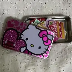 ハローキティ 布シール 中古缶入り