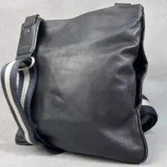 美品✨BALLY ショルダーバッグ トレスポ ダークネイビー ストライプ レザー
