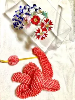 お値下げ！子供和装髪飾り4点セット