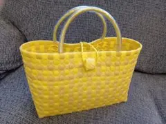可愛い〜Yellow‼️ハンドメイド プラかごバッグ