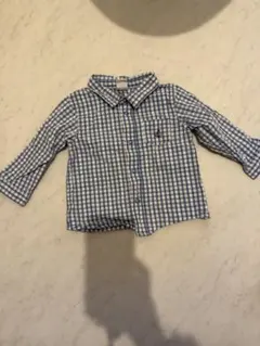 Petit Bateau チェック柄長袖シャツ 12m 74cm プチバトー