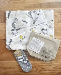 【SNOOPY】ドット柄ソックス/エコバッグ/ランチバック