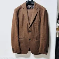 美品　エディフィス　スリーピース　ウール　ビジネススーツ　ブラウン　メンズ　48