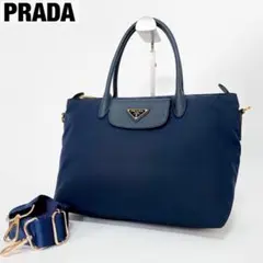 極美品！プラダ 2wayショルダーバッグ サフィアーノレザーナイロン三角プレート