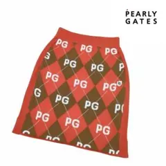 【新品・タグ付き】パーリーゲイツ　ニットスカート　PGロゴ　オレンジ