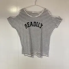 COLZA 半袖 Tシャツ ボーダー 肩出し M