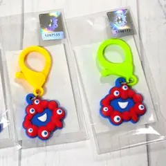 ミャクミャク　カラフル　フェイスラバーキーホルダー　イエロー&グリーン2個まとめ