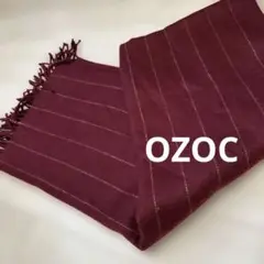 OZOC バーガンディ ストライプマフラー