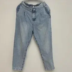 coca ケミカルウォッシュ デニムパンツ ウエストゴム
