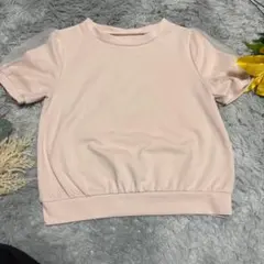 mysty woman チュール切替 カットソー ピンクベージュ パフスリーブのサムネイル