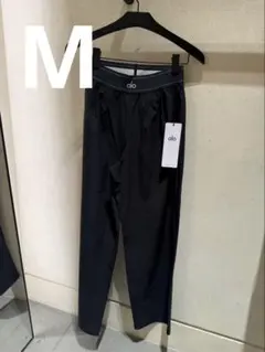 alo ロゴ入り ワイドパンツ ブラック M