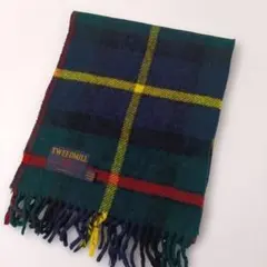 ツイードミル チェック柄マフラー ウール イギリス製 美品