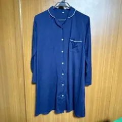 マタニティ パジャマ ワンピース ネイビー Lサイズ