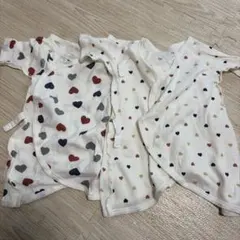 西松屋　ハート柄コンビ肌着 2枚セット