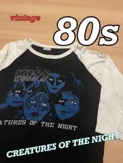 80s KISS tシャツ キッス オリジナル ラグラン黒 白のサムネイル