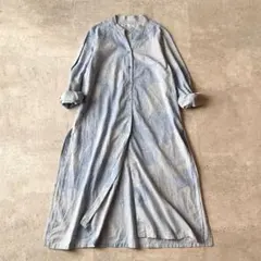 フェリシモ Sunny Clouds ロングシャツ ワンピース スキッパー 花柄