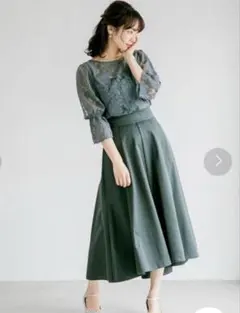 アパートバイローリーズ 結婚式　レースブラウスフレアスカート　2セットアップ