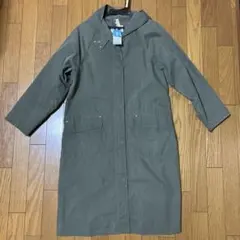 クリーニング済み　オリーブグリーン フード付きモッズコート