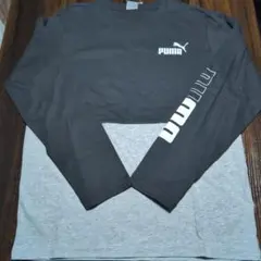 PUMA 長袖カットソー ブラック/グレー１６０センチ