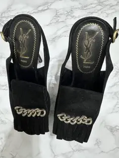 YSL ブラック スエード ハイヒール23cm