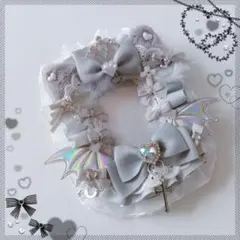 硬質ケース♡トレカデコ♡レースデコ♡シェルグレー♡ねこ♡ティアラ♡小悪魔♡