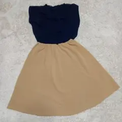 VIS シフォン×ツイン前結び ドッキングワンピースのサムネイル