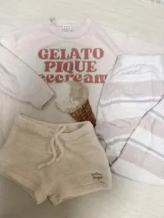 ジェラートピケルームウェアセット上下とショートパンツの3点セット まとめ売り