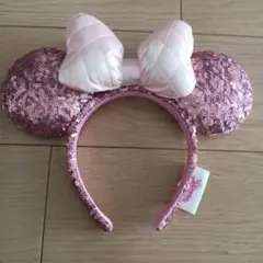 早い者勝ち　ミニー　スパンコール　ピンク　カチューシャ