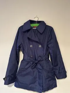 LONDON FOGネイビー トレンチコート ウエストリボン付き