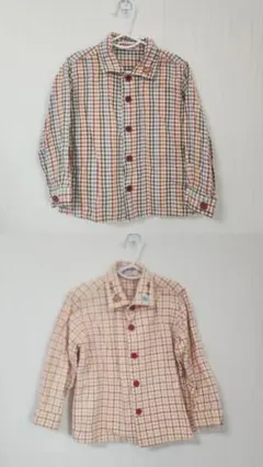 【ミキハウス】チェック柄 長袖シャツ 90cm【セット販売】