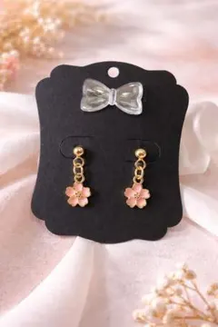 春色揺れる桜ピアス ピンクフラワー×ゴールド 上品で可愛い大人アクセ