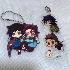鬼滅の刃 冨岡義勇 竈門炭治郎 ラバーマスコット ストラップ セット売り