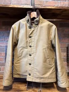 GOLD アルパカ　ベージュ デッキジャケット　N 1 ミリタリージャケット