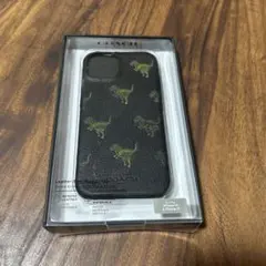 COACH iPhone 14 ケース 恐竜柄 ブラック 箱付き