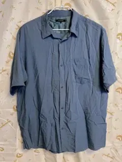 GLOBAL WORK 青色 半袖ボタンアップシャツ