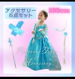 エルサドレス　アクセサリーセット　100cm キッズ　コスプレ　誕生日　姫