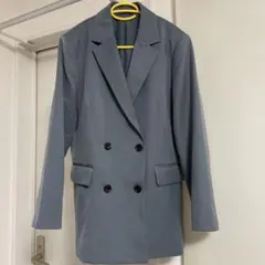 ジーユー ダブルブレスト ジャケット テーラード 裏地 （XL）　ブルー系