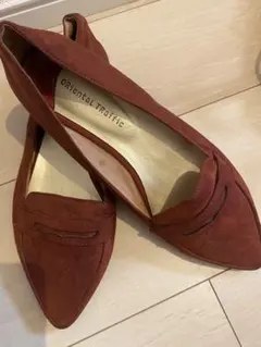 Oriental Traffic 赤 スエード フラットシューズ