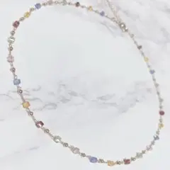 【カジュアル】ネックレス　ビーズ　レトロ　かわいい　短め　ワンポイント　ゴールド