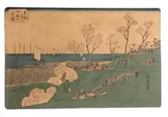 山下清 フェルトペン 色紙絵【 京都三条大橋図 】 肉筆 落款印譜有