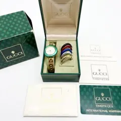 【良品】GUCCI チェンジベゼル 11/12 ゴールド 腕時計 動作未確認