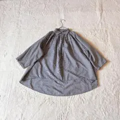 [美品]ミズイロインド ギンガムチェック シャツ 半袖ブラウスのサムネイル
