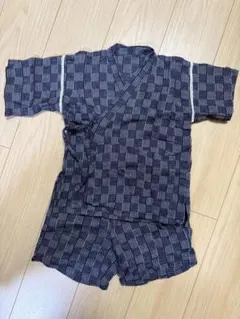 甚平（市松模様） ネイビー　110cm