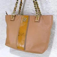 コーチ COACH ブラウン本革 トートバッグ ゴールド金具 A4可 肩がけ