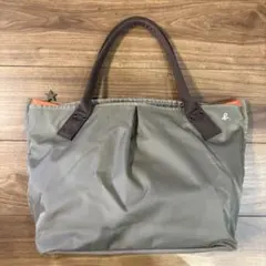 【美品】agnes b. アニエスベー トートバッグ カーキ 大容量 A4 軽量